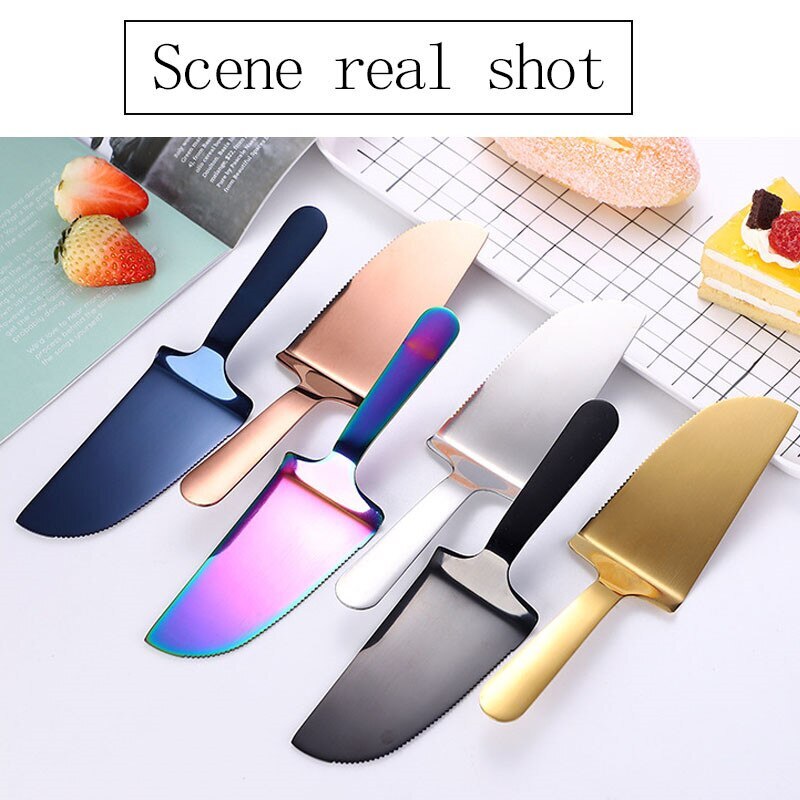 Colorful Stainless Steel Cake Server Spatula Blade Cutter Cake Spatula Pizza Spatula Baking Tool