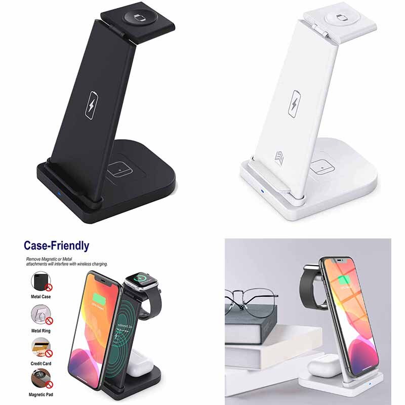 3 In 1 Draadloze Oplader, snelle Draadloze Opladen Dock Stand Voor Iphone 12/12Mini/11/11 Pro Max/Xr/Xs