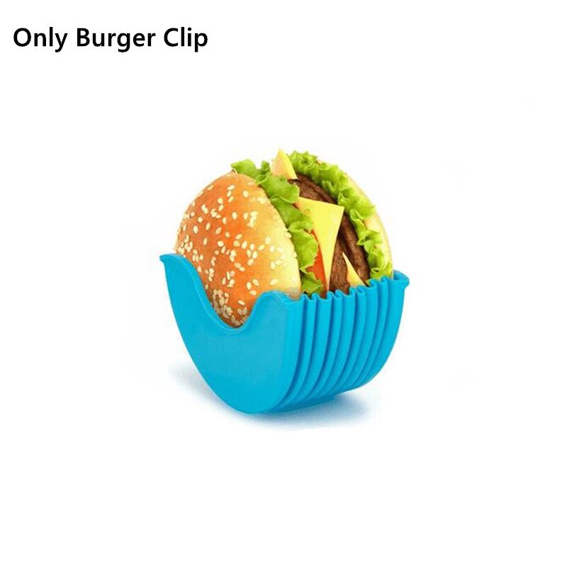 hamburger rask boks uttrekkbar silikon smultringer kompis burger ramme bekvemmelighet hjem kjøkken matte lagringsstativ burger maker form: Blå
