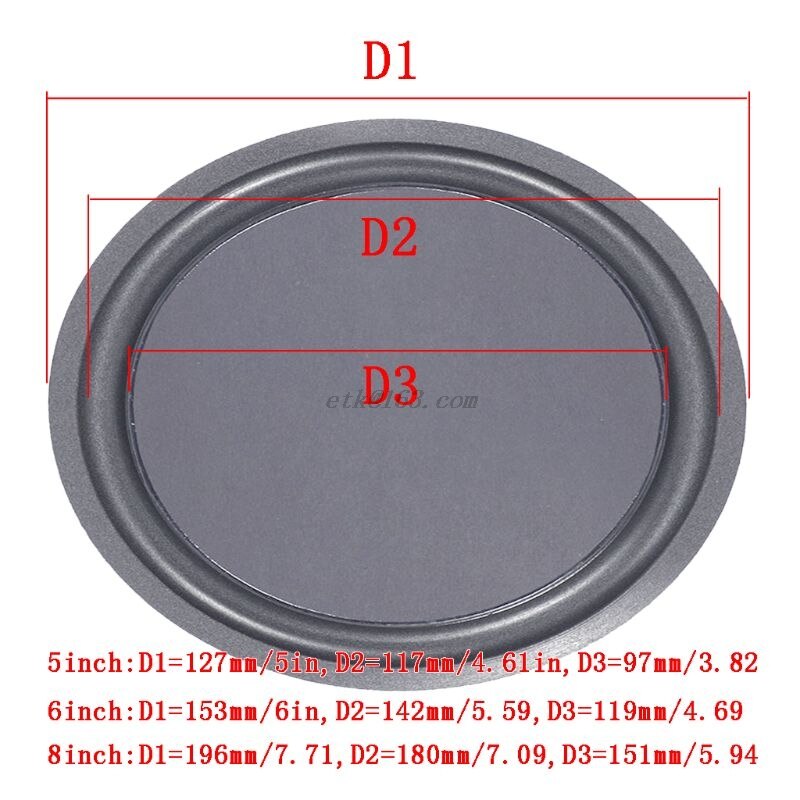 2Pcs Woofer Speaker Passive Radiator 5/6.5/8" Sponge Edge Diaphragm Auxiliary
