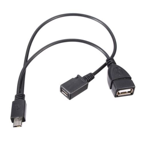 Micro USB Male Naar USB Vrouwelijke Host OTG Kabel + Micro USB Adapter Y Splitter