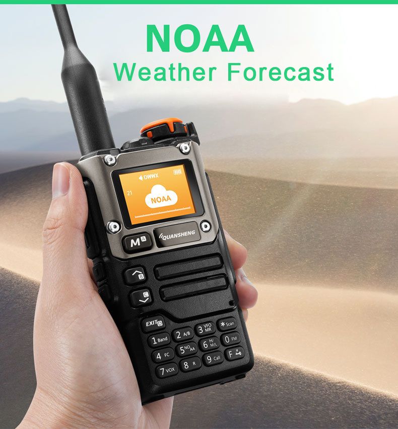 Quansheng uv -k6 walkie talkie 5w air band radio type c charge uhf vhf dtmf fm scrambler noaa wireless frequency two-way cb radio