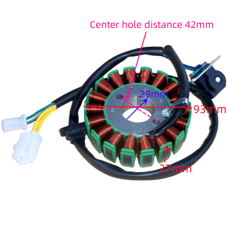 Piezas de motocicleta 152QMI 157QMJ GY6-125 150cc, motor eléctrico de inyección de combustible, motor de bobina trifásico, estator de 12 y 18 polos: Beige