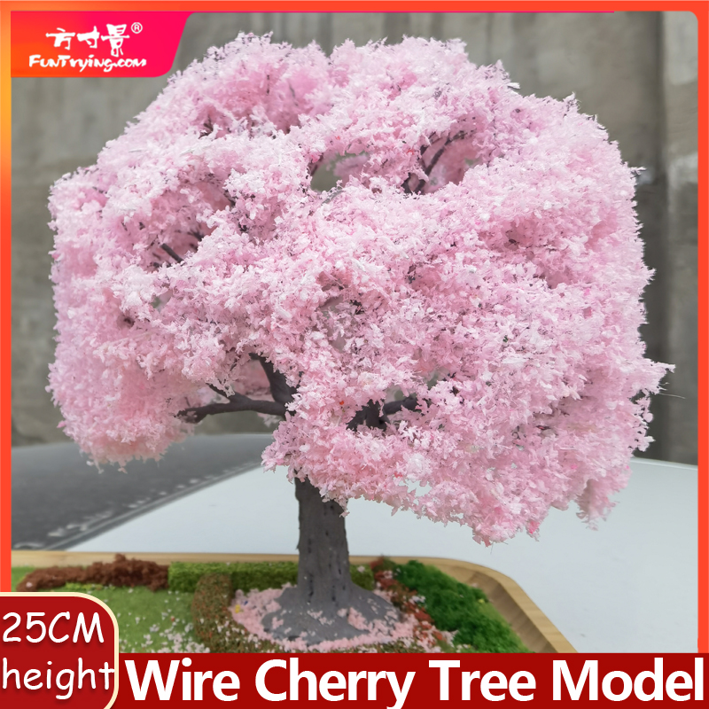 10-25cm simulation cherry blossom tree model flower tree Japanese doll house decor landscape animation garden scenery diorama