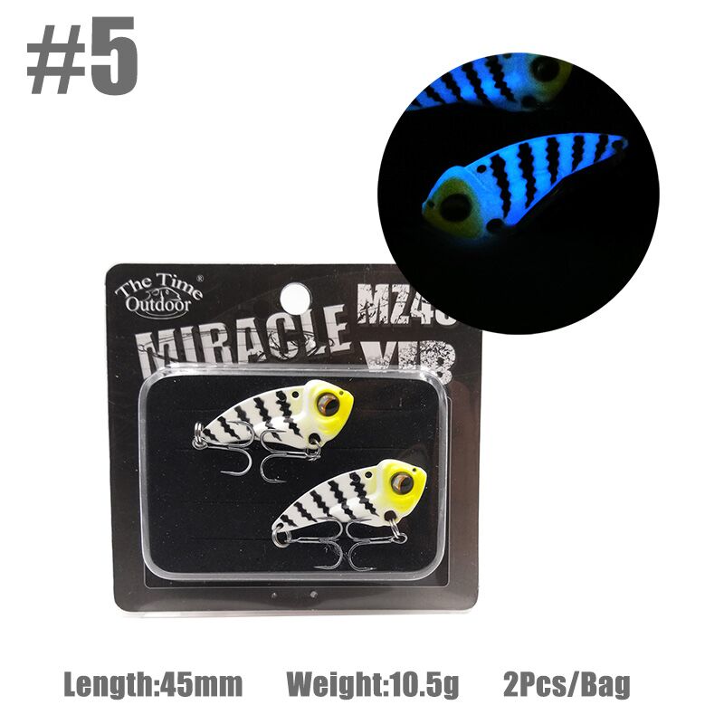 2 pièces/boîte le temps métal Vib MZ45 naufrage Vib lame leurre pêche artificielle Wobbler Vibration appâts pour brochet bar truite poisson