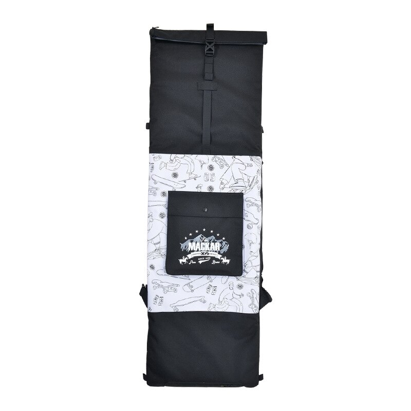 MACKAR – sac à dos populaire SIMPLE pour Skateboard, sacs pliants pour Longboards, sacs universels pour planches de surf: Black