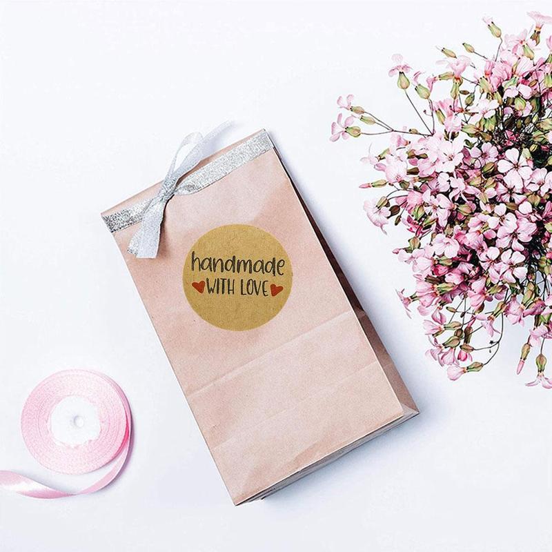 Handmade Love Stickers Packaging Writing Stickers Round Decorations 1inch Labels W1T6 500pcs X9K4