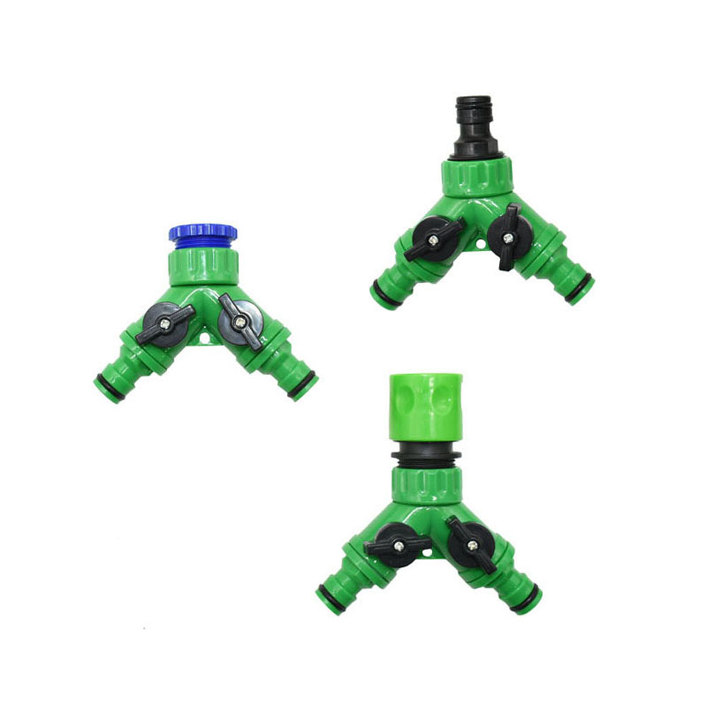 2-way Garden tap water splitter Female 1/2 3/4 garden hose Y splitter watering adjustable switch 1pcs