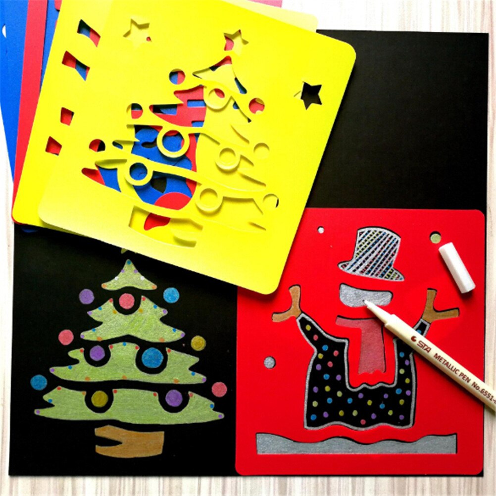 Bambini che imparano lo strumento di arte 6Pcs bambini Multi righelli di plastica a forma di pittura modello di disegno Stencil bambini giocattolo di disegno colorato