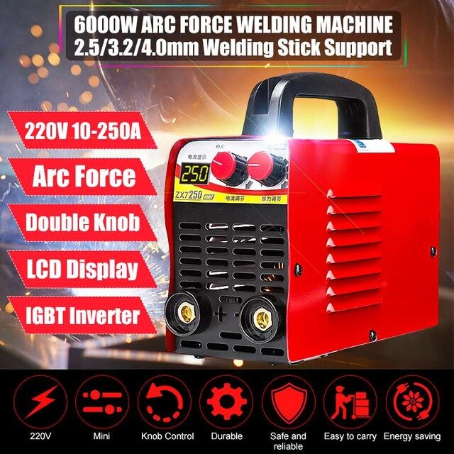220V Welding Machine 6KW/9.5KW ZX7-250 10-250A Arc Force Electric Mini/Pro LCD Digital Display MMA IGBT Inverter Welders Newest: ZX7 250 mini