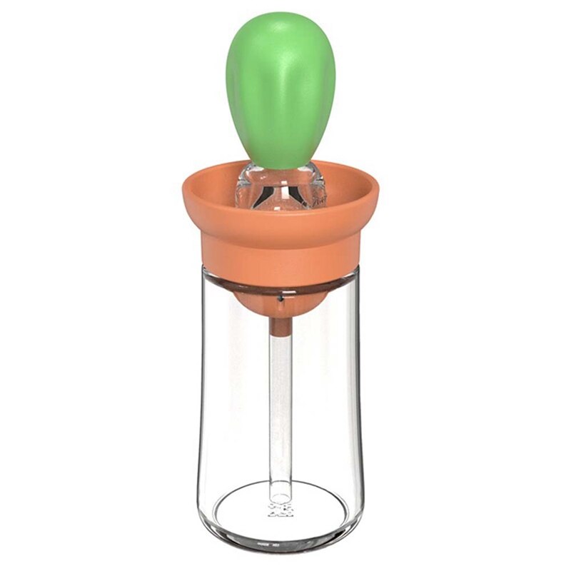 2 in 1 Olivenöl Spender Flasche mit Pinsel, Pipette Sauerei Öl Spender Flasche, für Kochen, braten, Backen, BBQ: Grün