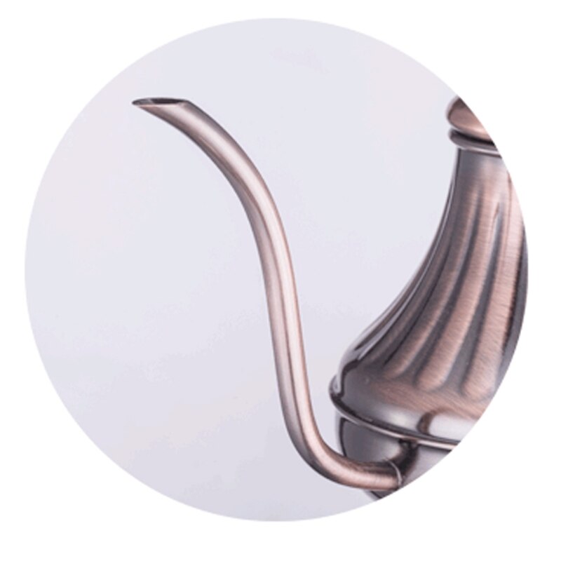 Bronze Coffee Over Drip Pot Fine Mouth Coffee Pot Long Gooseneck Spout Bronze 304 Stainless Steel DIY Coffe Maker Teapot