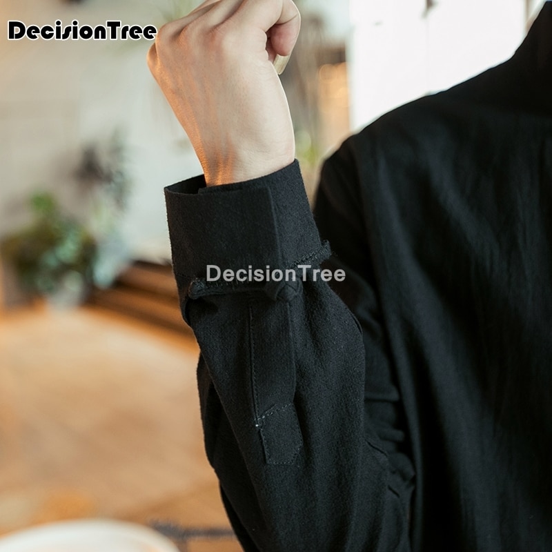 Traje tradicional chino de manga larga para hombre, Camisa de algodón y lino wu shu tai top shaolin kung fu wing chun, disfraces de tai chi,