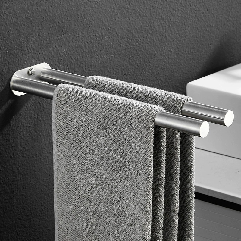Toallero de baño, soporte de acero inoxidable, toallero doble negro de pared, barra de mano, colgador de toallas, soporte de escalera, accesorios de baño