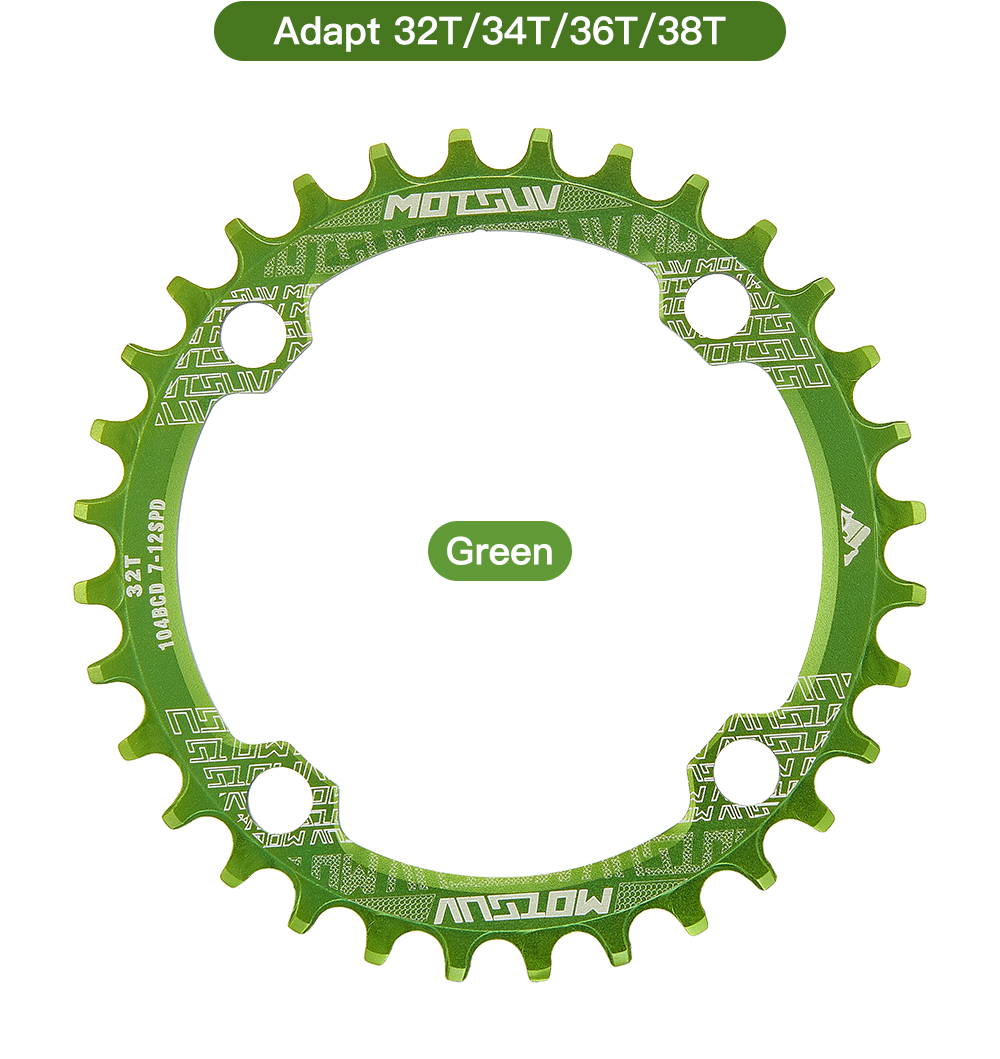 MOTSUV 104 BCD bicicleta de montaña plato ovalado redondo rueda de cadena ancha estrecha 32T/34T/36T/38T juego de piezas de bielas con anillo de estrella de ciclismo