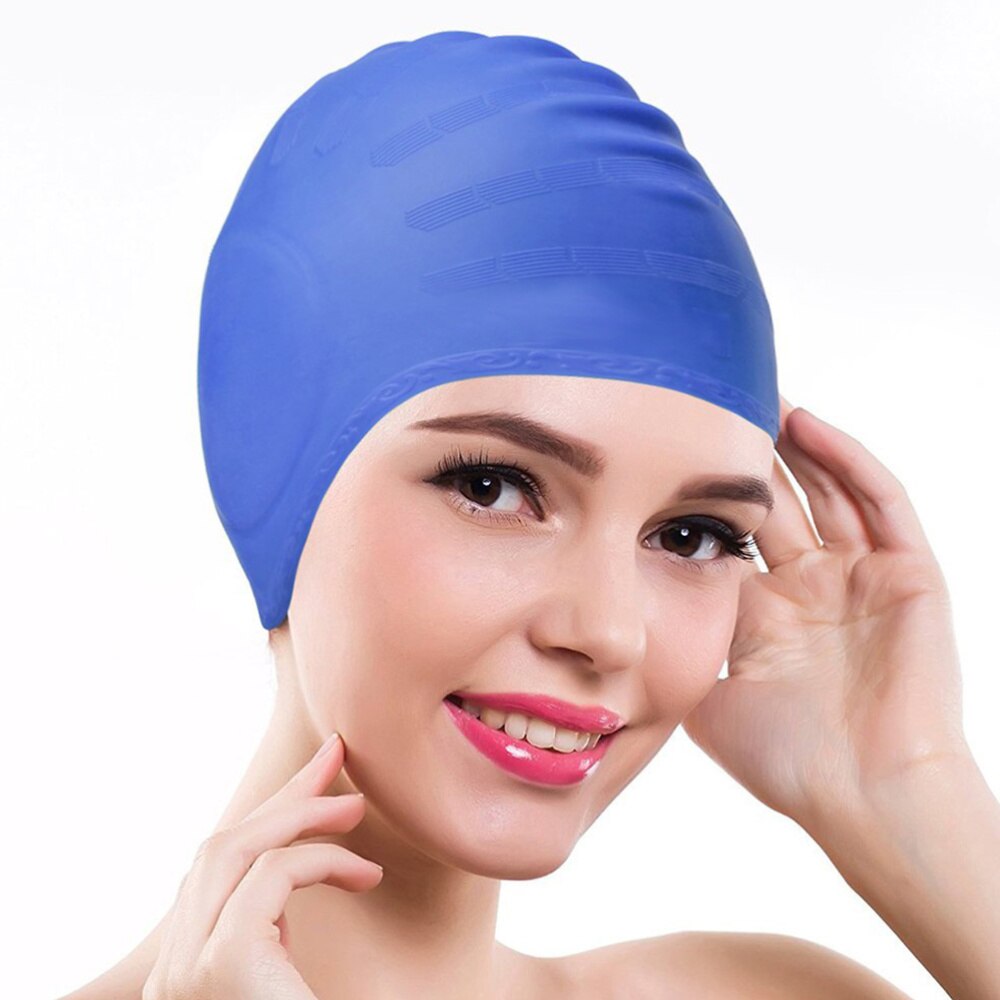 2pcs Silicone Swimming Cap Waterproof Swimming Hat Sports Elastic Swimming Hat Ear Protection Swimming Head Accessory for Adult