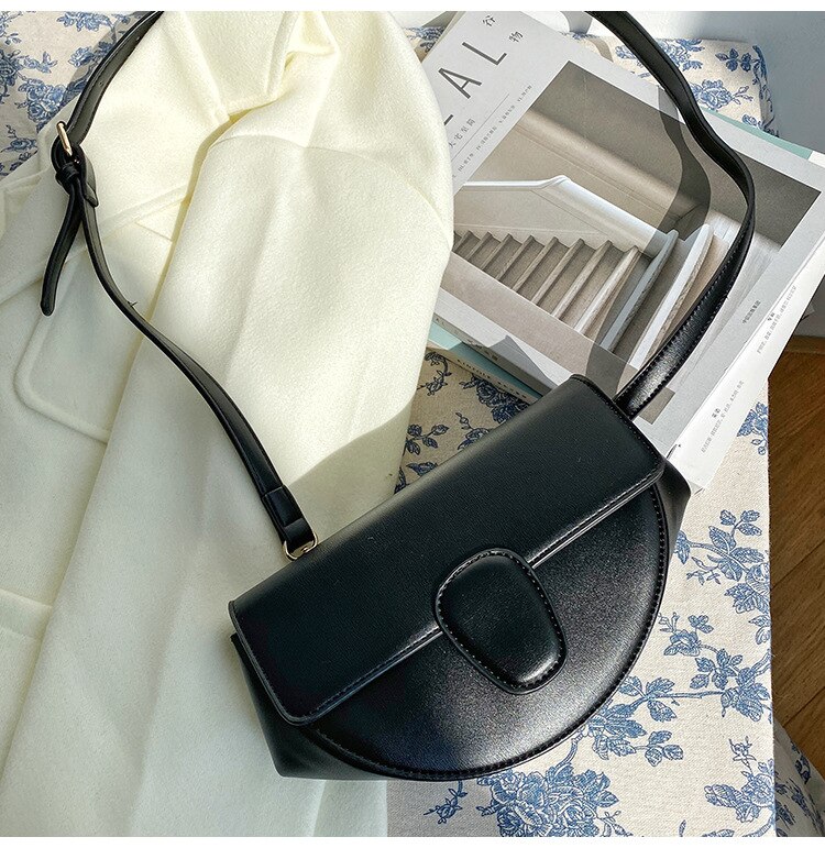 Frauen pu Leder shell Handtasche Weibliche Klappe Crossbody Umhängetasche Mädchen Casual Zipper Schulter Tasche Bolsa Feminina: Black