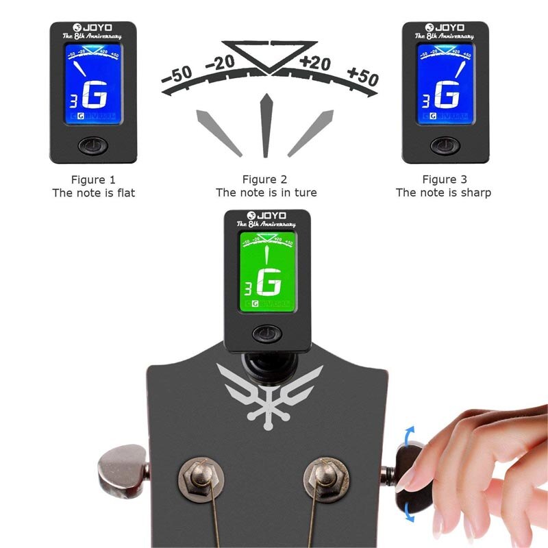 Guitar Tuner 360 degree Rotational Electronic Digital Tuner Clip-on Tuner Acoustic and Electric Guitar Bass Violin Ukulele