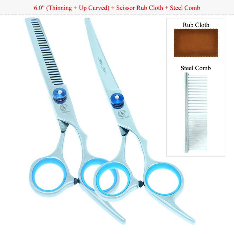 Meisha 6.0 " huisdierenschaar voor het trimmen van honden, hondenscharen, haartrimmers, puppy's, rechte, uitdunnende en gebogen scharen  b0002a: B0002a-12-60