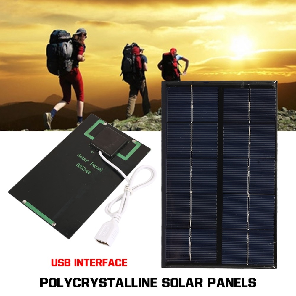 2 stk usb solpanel udendørs 5w 5v bærbar soloplader rude klatring hurtigoplader polysilicon tablet solgenerator rejse