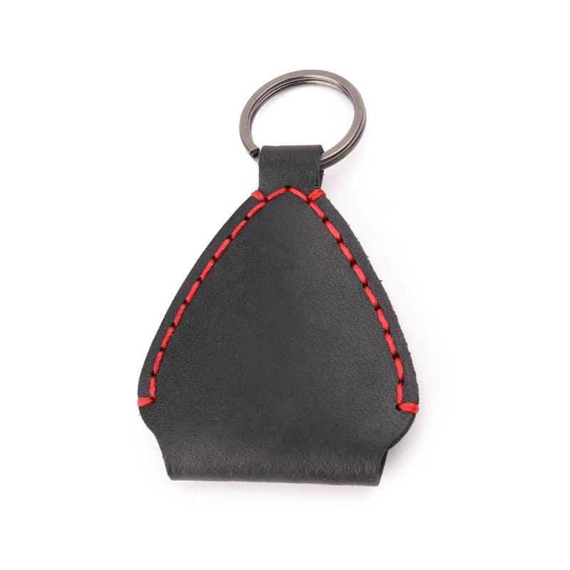 1 pieza de cuero de púa de guitarra eléctrica titular Folk Pop guitarra carcasa de plectro bolsa llavero de Color al azar