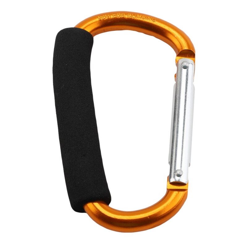 Mosquetón grande de aleación de aluminio en forma de D, mango suave de liberación rápida, gancho de hebilla para acampar al aire libre, Clip para llavero, 1 ud.: Oro