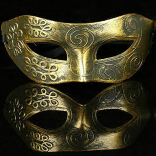 1Pc máscara hombres pulido de plata/oro de la mitad superior de la cara veneciana, Mardi Gras del Partido de la mascarada máscara de bola para adultos