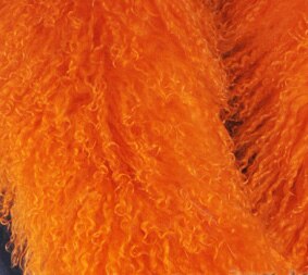CX-A-47F Echt Mongoolse Lam Bont Manchetten Natuurlijke Bont Manchet: Oranje