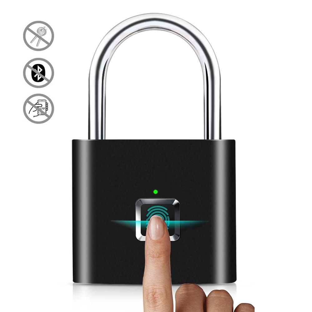 IP65 Waterproof Smart Digital Alarm Fingerprint Pad lock/Smart Biometric Fingerprint Padlock