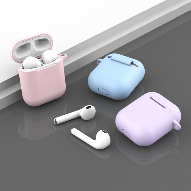 Silikonowe słuchawki etui na Airpods 2. Bezprzewodowe słuchawki pokrowiec ochronny na Apple Airpods2 Air Pods 2 etui z haczykiem