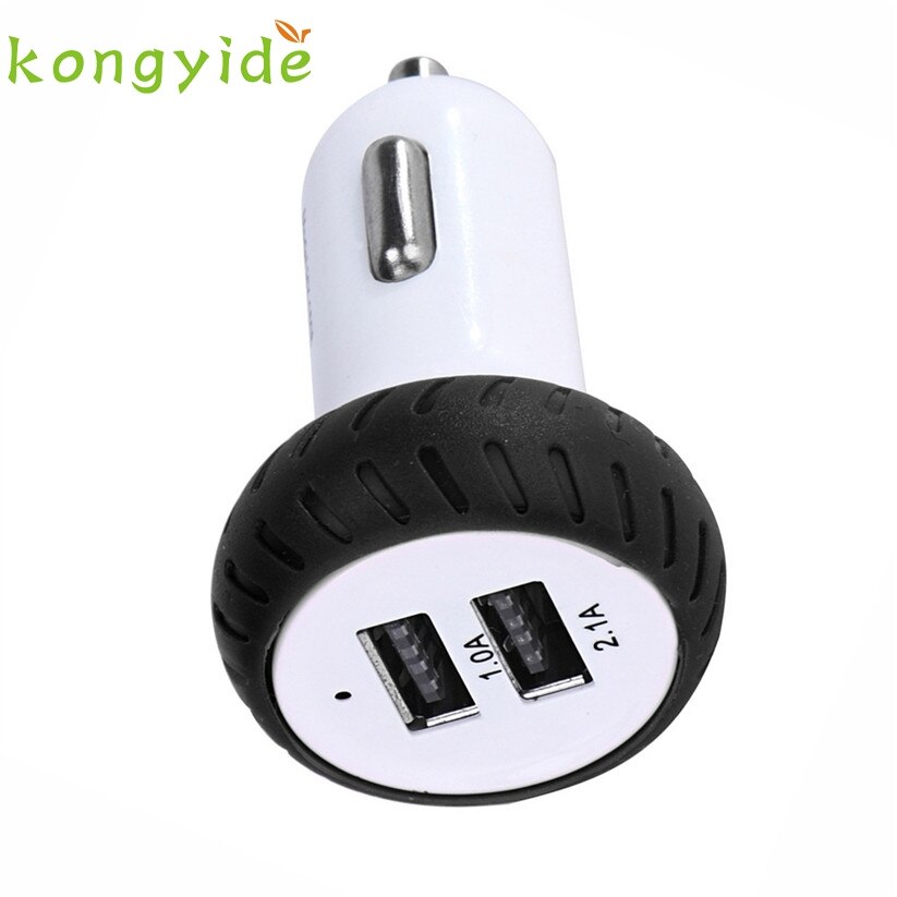 Bil-styling kongyide mini dual 2 port 12v usb auto i bil oplader adapter adapter opladning  td23