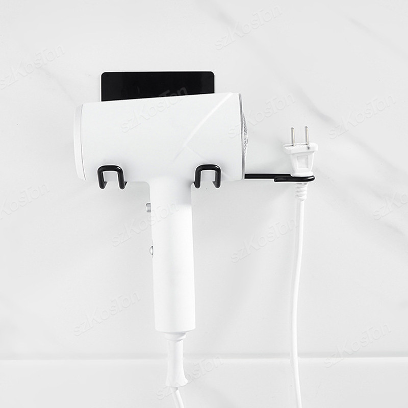 Soporte para secador de pelo, soporte para secador de pelo montado en la pared, accesorios de baño, estante de almacenamiento autoadhesivo para el hogar, accesorios de baño