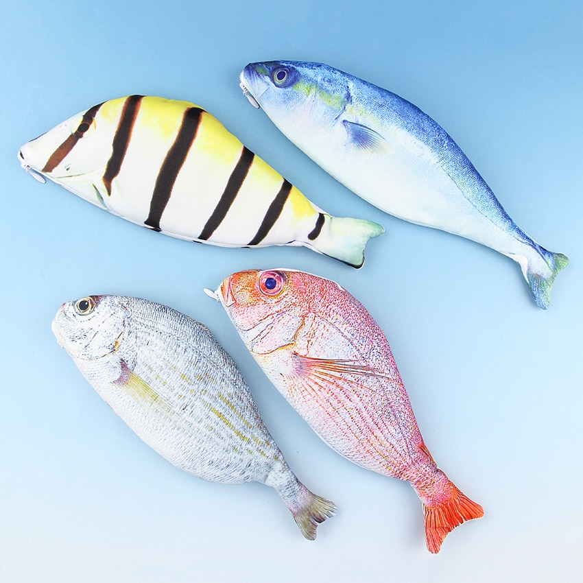 1 PC Fish Shaped Pencil Bags Animal Pencil Box Pencil Case of Large Capacity School Funny