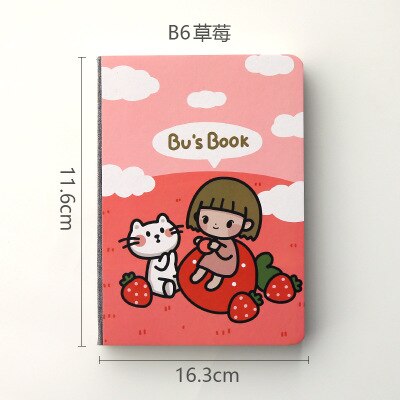 A6 Cute Girl Coloring Notebook Portable Illustration Weekly Planner Notepad Travelers Journal Diary Notebook: 4