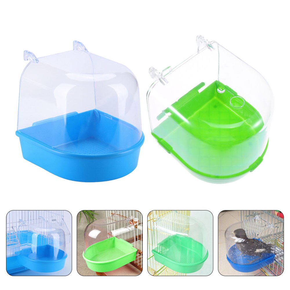 2Pcs Parrot Bathing Tubs Bird Bathtubs Cleaning Accessory Bath Tubs Random Color