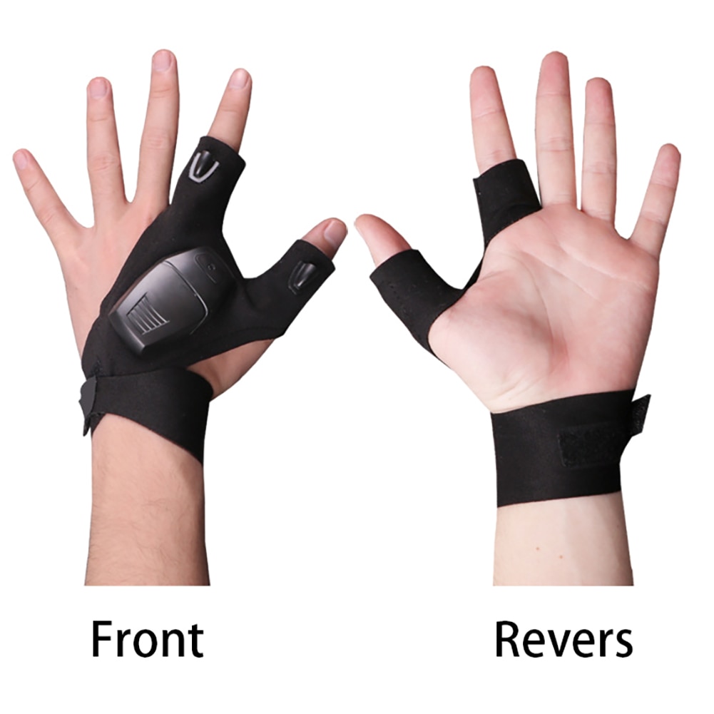 draussen Nacht Angeln Handschuhe mit LED Licht Hand Freies Taschenlampe Wasserdichte Reparatur Werkzeug Lampe