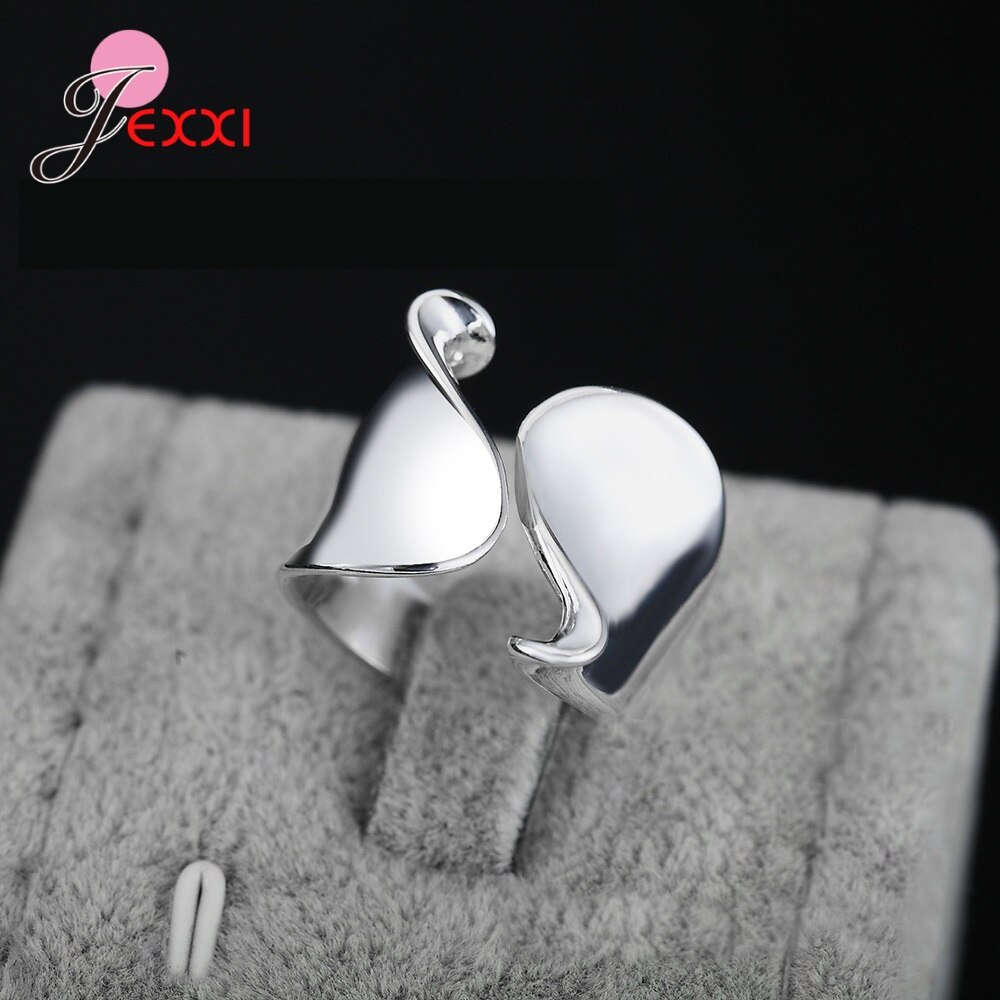 Nova moda geométrica 925 prata esterlina anéis de dedo largo para mulheres meninas festa de noivado casamento luxo