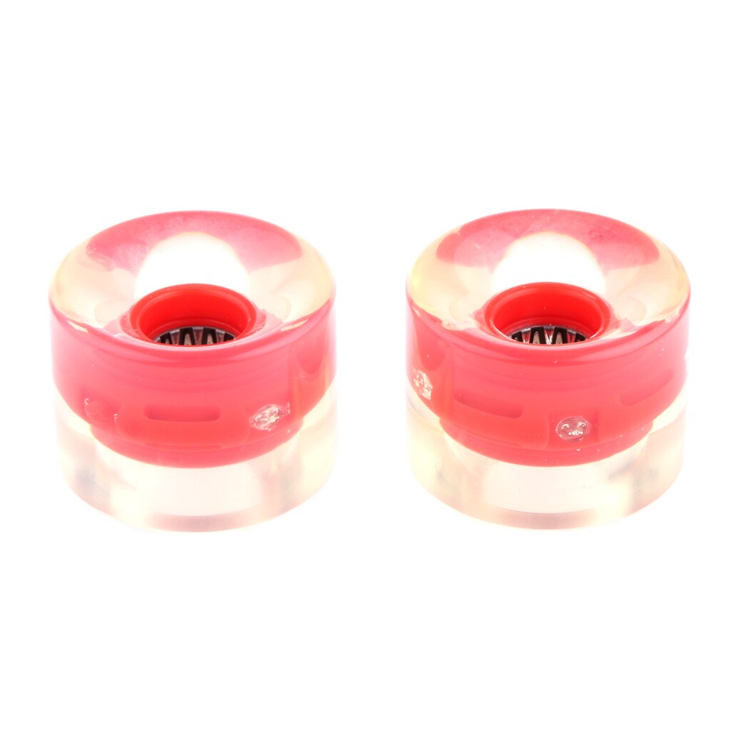 2Pcs 59mm Cool Smooth LED Light Skateboard Wheels Cruiser Longboard Roller