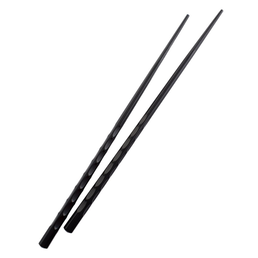 1X Zachte Japanse Sushi Hashi Eetstokjes Lange Legering Sticks Huishouden Keuken Anti Resable Zwart Chop Sticks Servies Voor Keuken