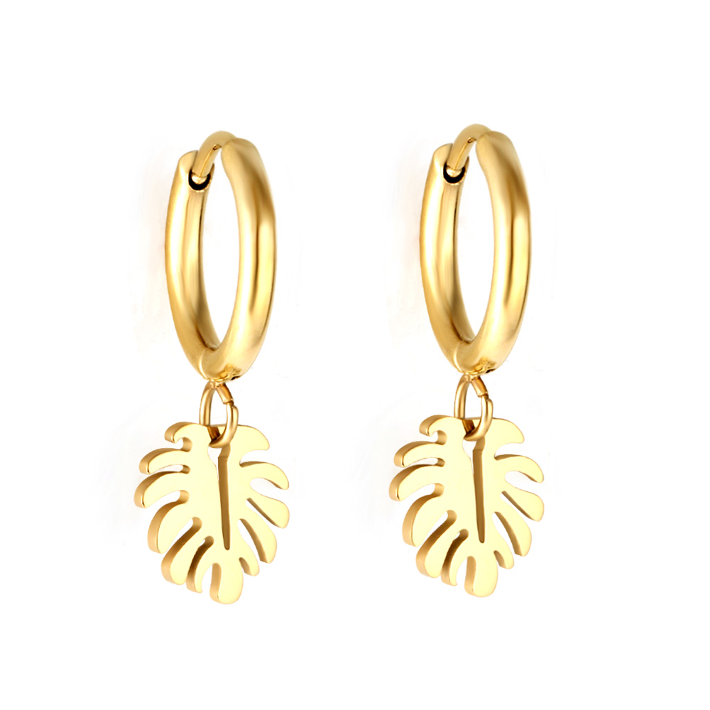 Pendientes de aro colgantes con dije geométrico Simple de lujo para mujer y hombre, Huggies de acero inoxidable con corazón, estrella, Luna, Cruz: Chapado en platino