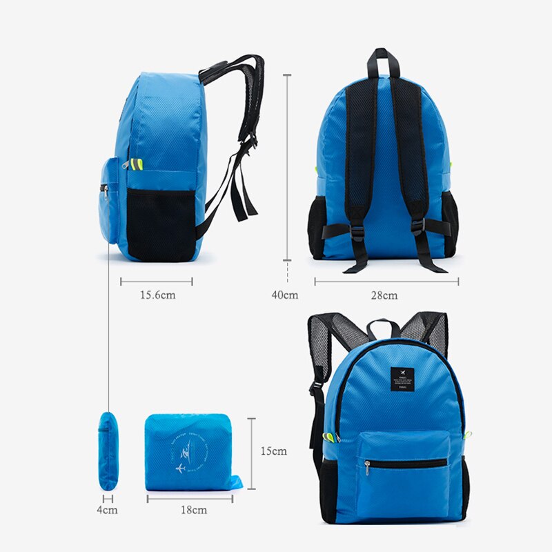 Neue 5 Farben Frauen Männer Falten Rucksack Wasserdichte Nylon Damen Hand Rucksäcke lässig Reisetasche Schule Taschen