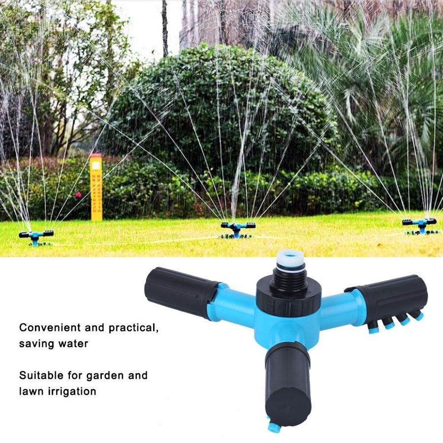 G1/2 Inch Plastic Sprinkler Head 3 Arm Rotating Sprinkler Head Movable Irrigation Nozzle Garden Lawn Garden Watering Supplies