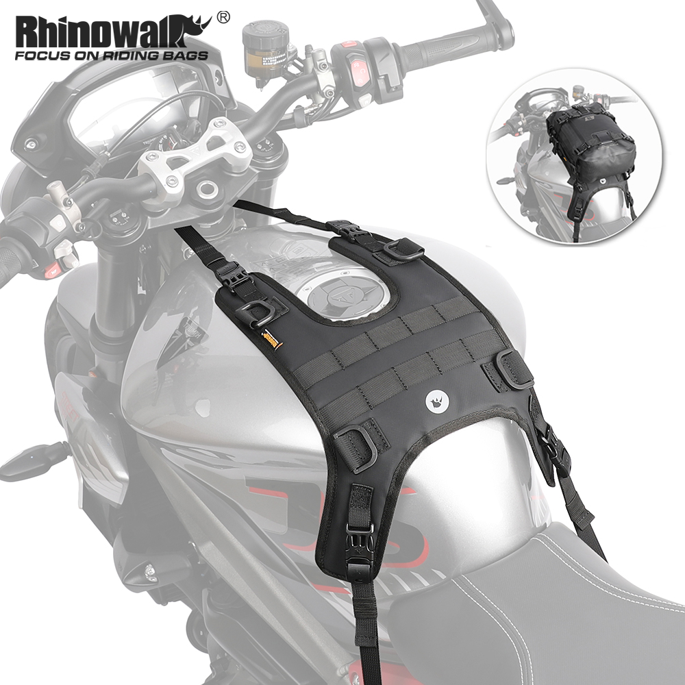 Rhinowalk-Base de bolsa de depósito para motocicleta, accesorio portátil para instalación Universal de bolsa de tanque de combustible, Base frontal sin bolsa
