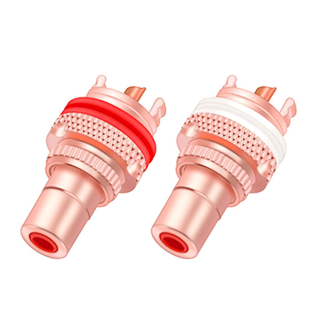 8 Stuks Gold Rca Jack Hifi Terminals Pom Isolatie High-End Rca Socket Adapter Av Terminal Phono Connector: Red copper