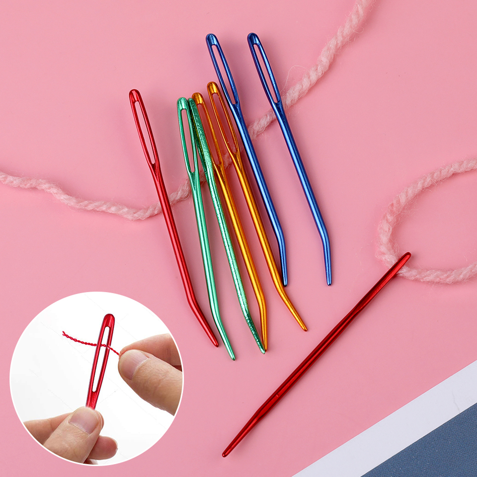 KRABALL Large Eye Blunt Yarn Needle Set Bent Tip Tapestry Needles for Yarn Hand Sewing and Knitting Crochet Tools Accessories
