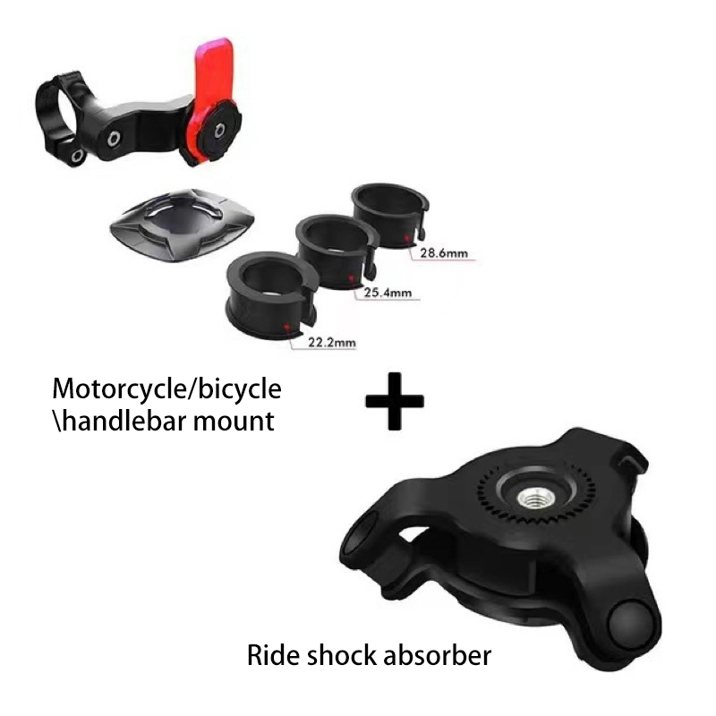 360° Rotatable Motorcycle Bike Phone Holder Stand Bicycle Phone Bracket Vibration Damper Bike Holder Navigation Car Accessories: Rosa