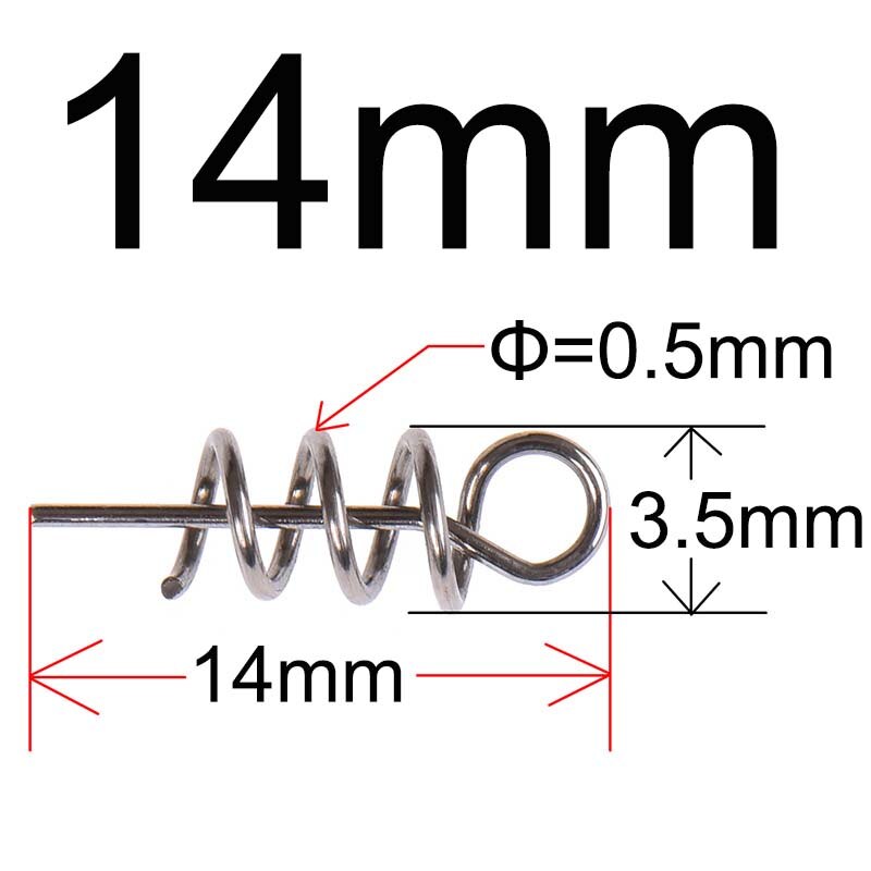 Stainless Steel Fishing pins Spring Twist Lock Fishing Hook Tool Centering Pins Fixed Latch Needle for Soft Lure Bait Worm: 11 / WHITE