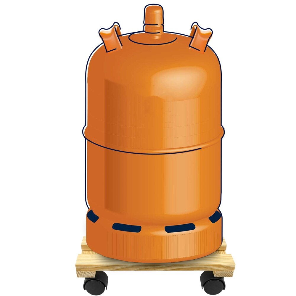 PrimeMatik-square wooden platform with wheels 30 cm