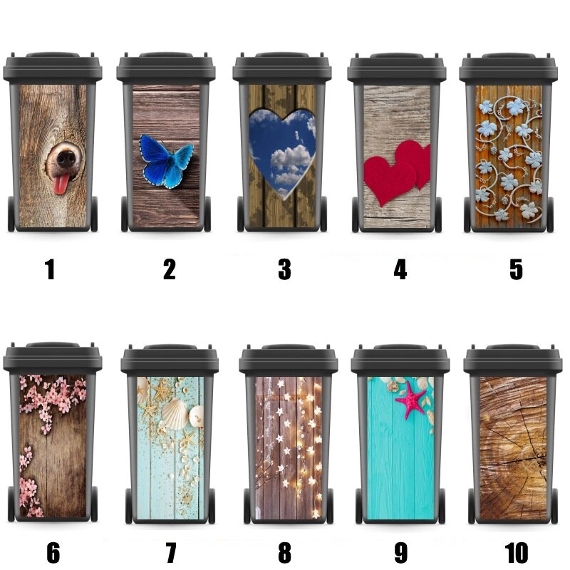 DIY Modern Adhesive Removable Waterproof Sticker Decals Rubbish Bin Sticker Kitchen Accessories 120liter 240liter