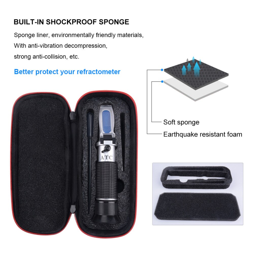 Sjokkboks oechsle brix refractomete 5-22%  vol 0 ~ 35%  brix 0 ~ 150 oe oechsle 0 ~ 30 kmw refractometer vin fruktjuice brygge